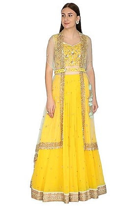 Yellow Emb. GGT Lehenga Set