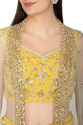 Yellow Emb. GGT Lehenga Set