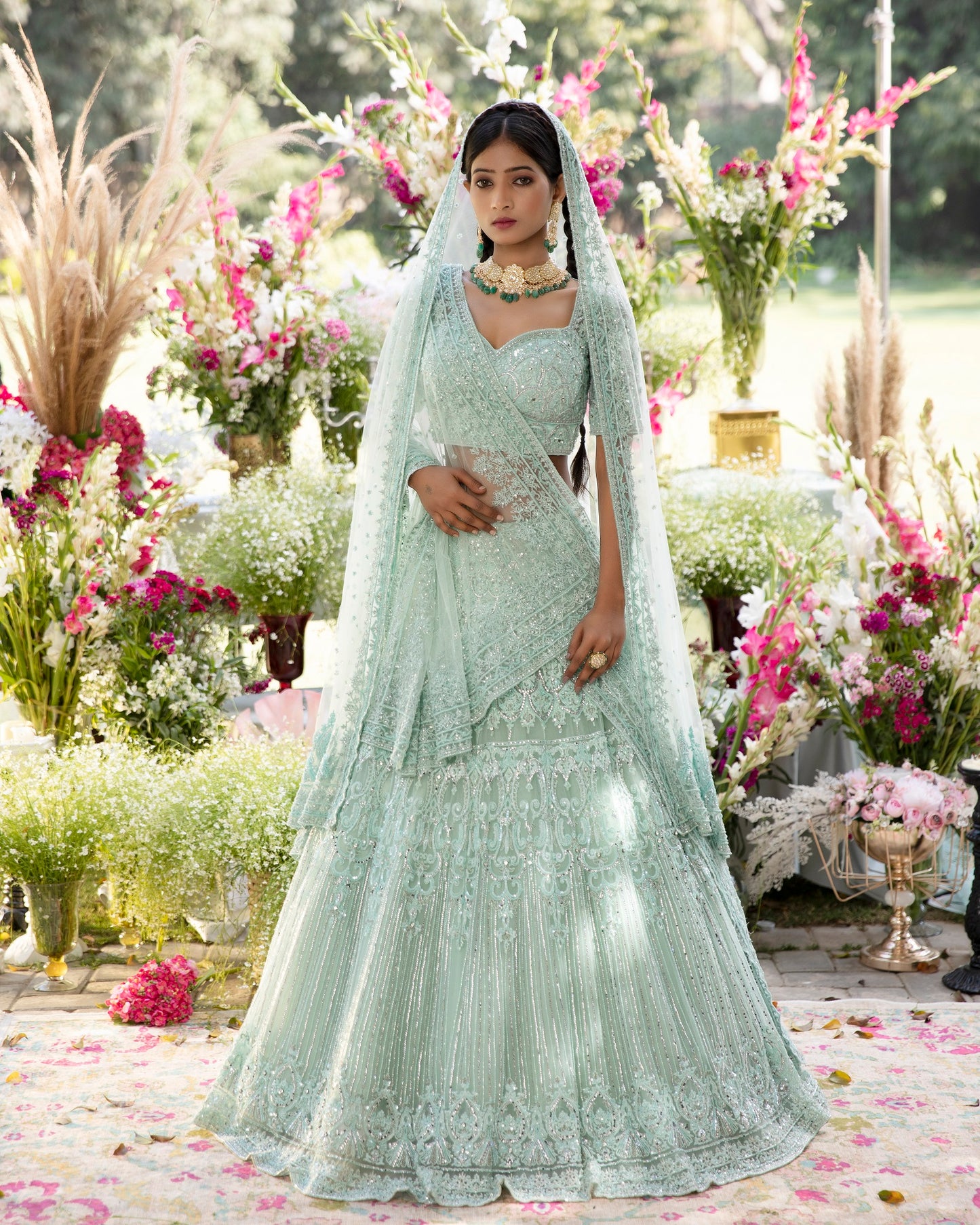 Sea Green Heavy Lehenga Set