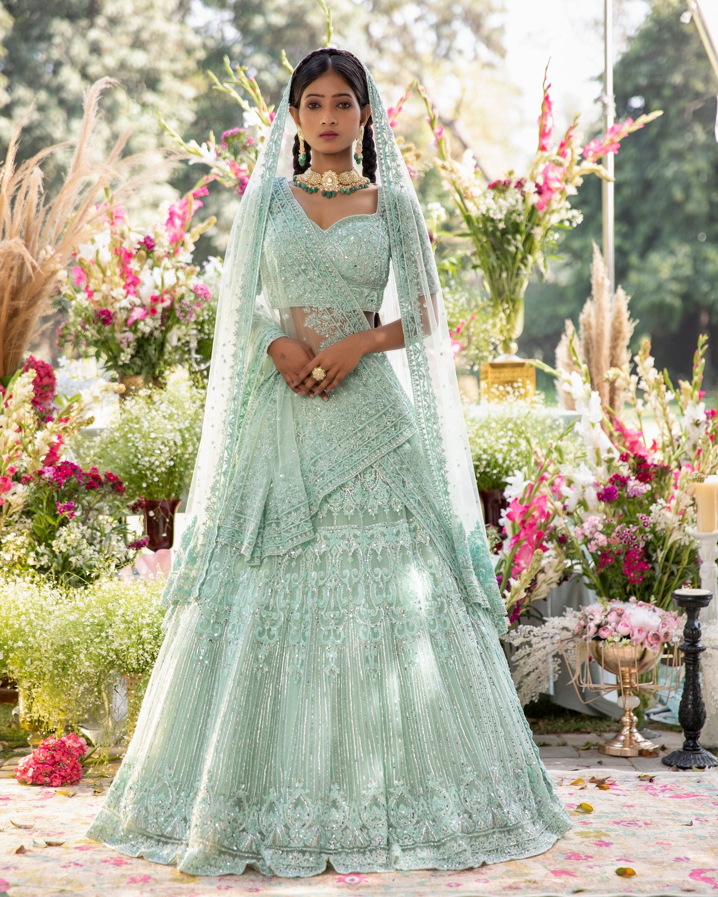 Sea Green Heavy Lehenga Set