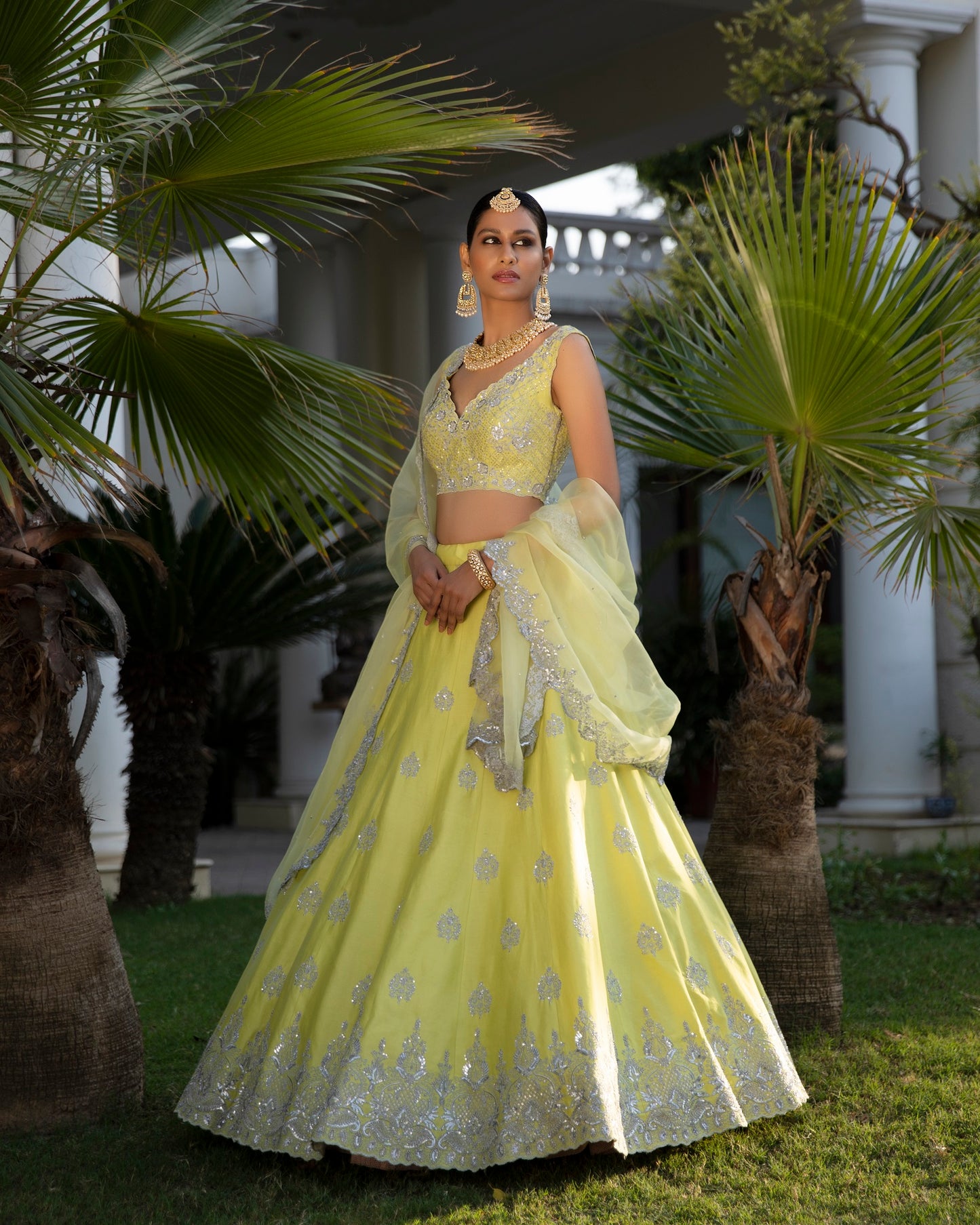 Lime Green Lehenga Set