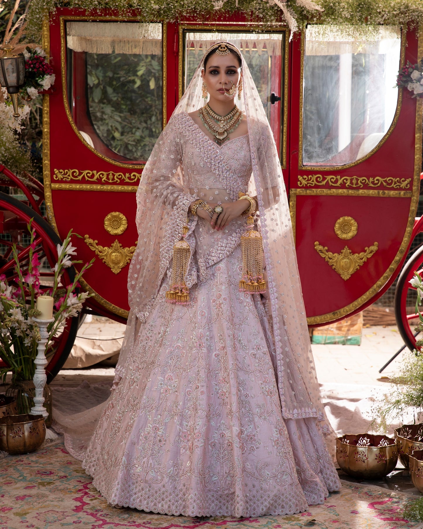 Mauve Bridal Lehenga Set