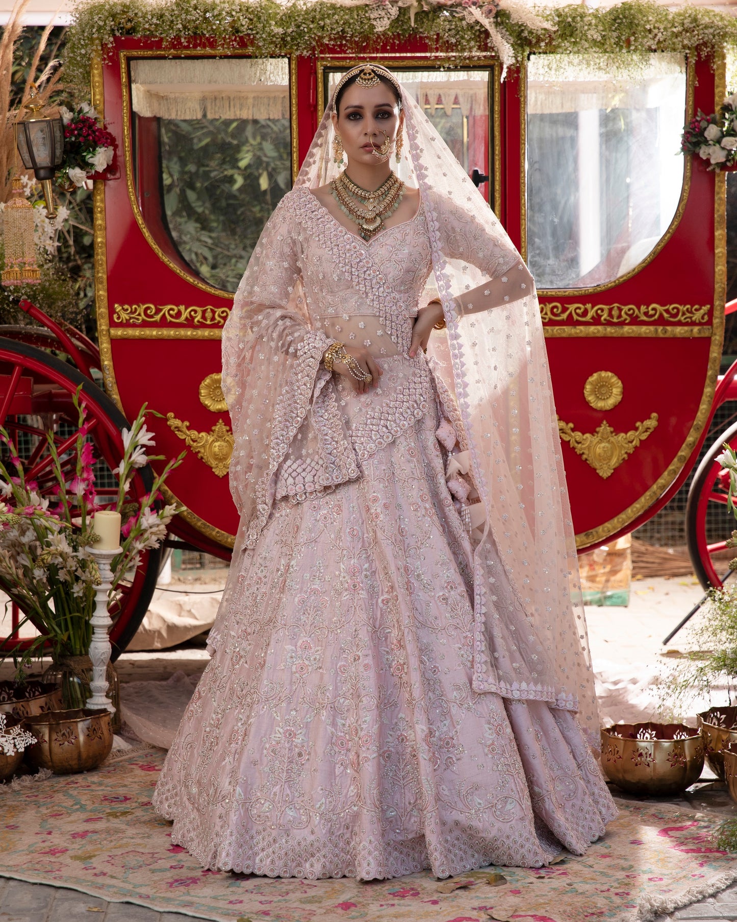 Mauve Bridal Lehenga Set