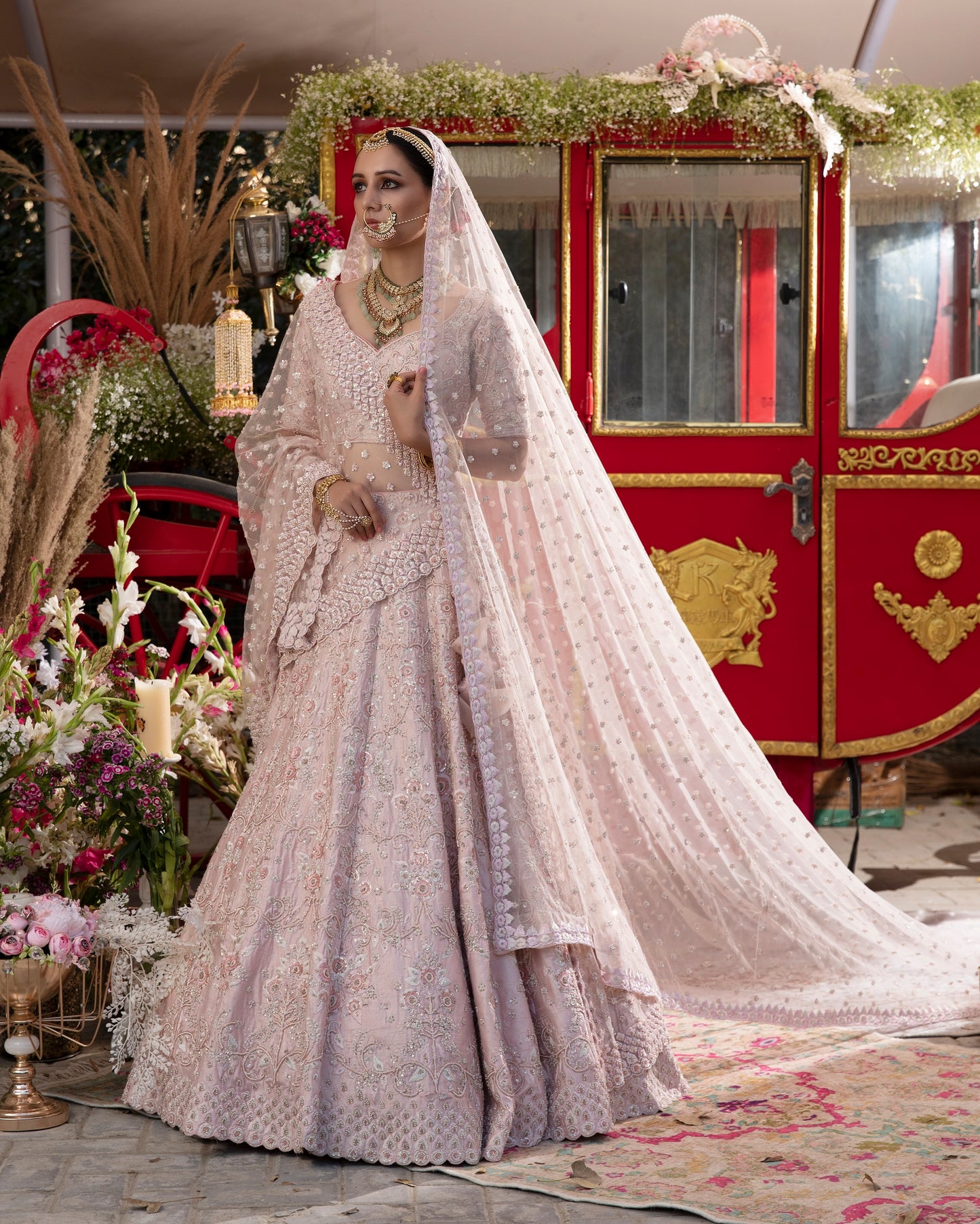 Mauve Bridal Lehenga Set