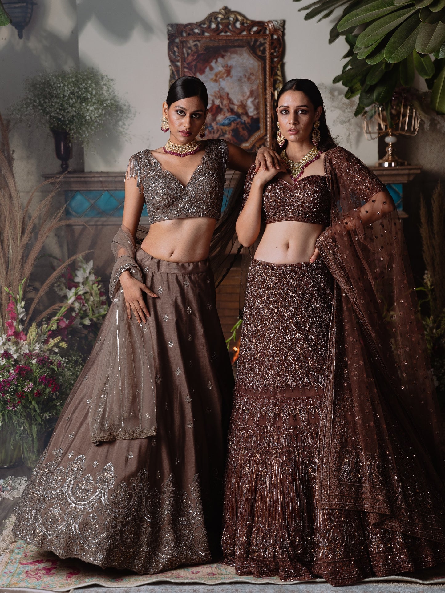 Mouse Grey Heavy Lehenga Set