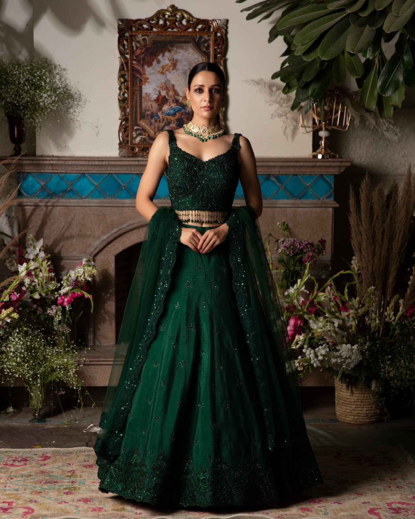 Green Lehenga Set