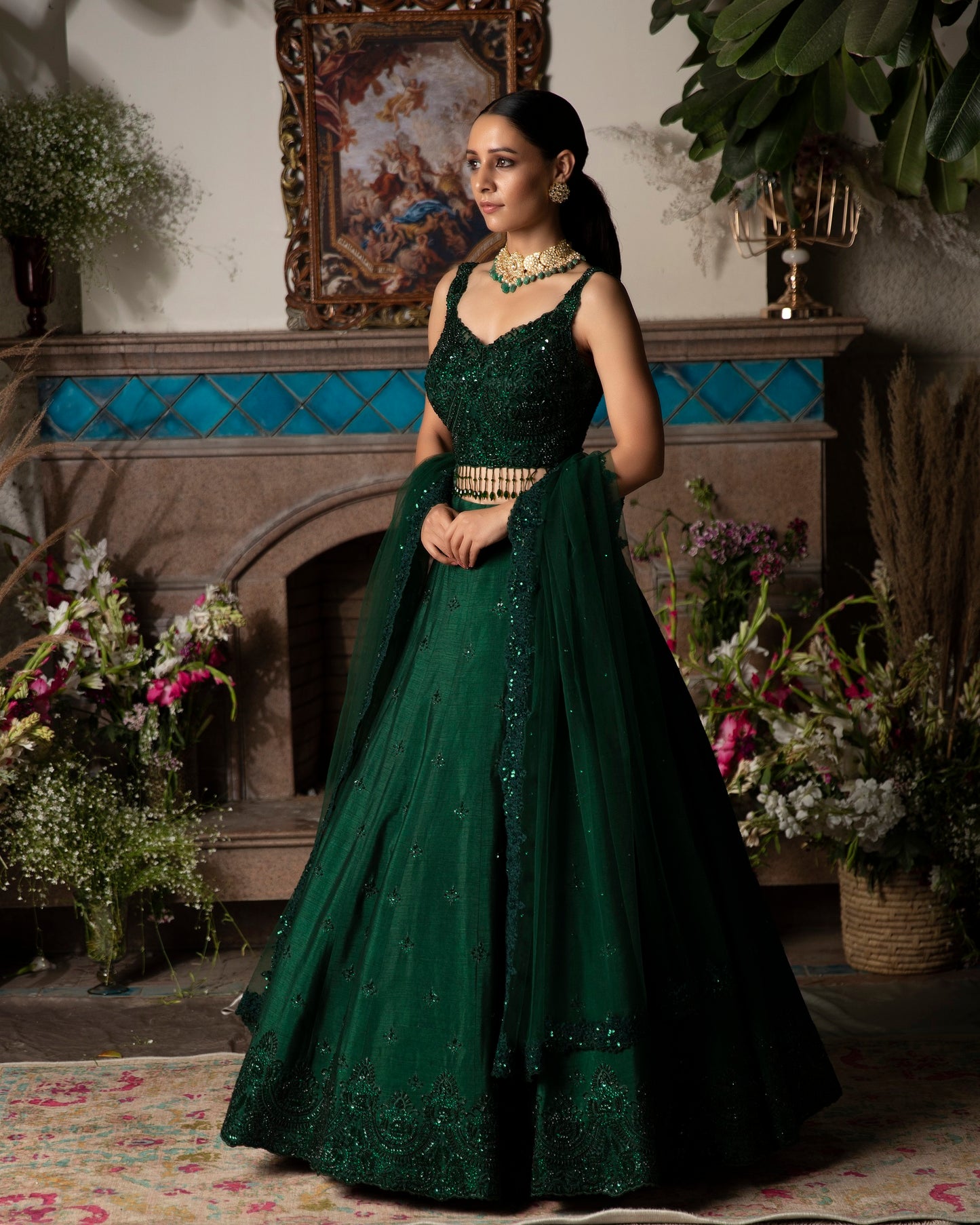 Green Lehenga Set