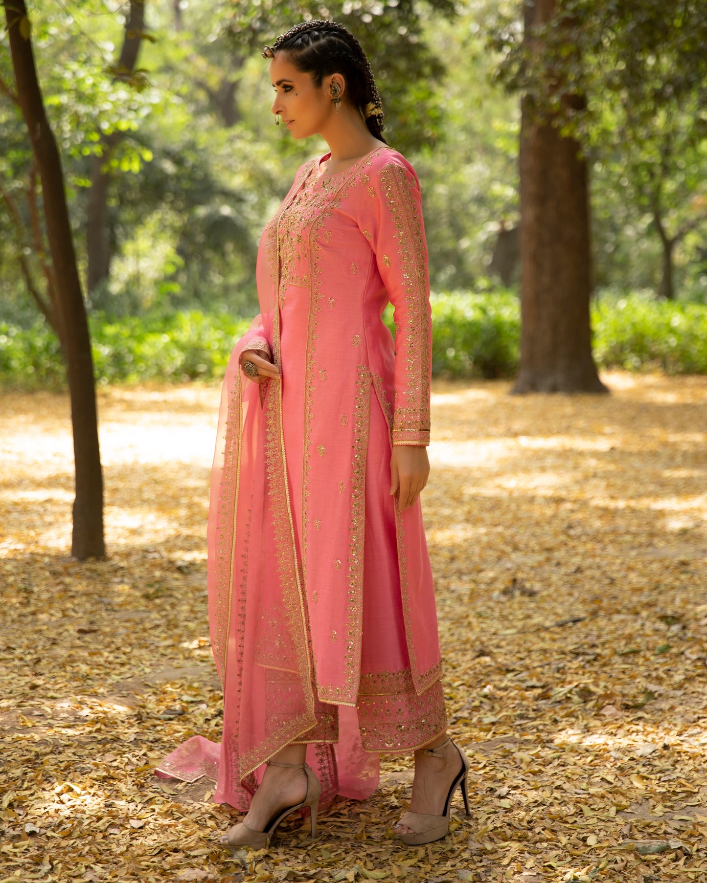 Pink Embroidered Kurta Set