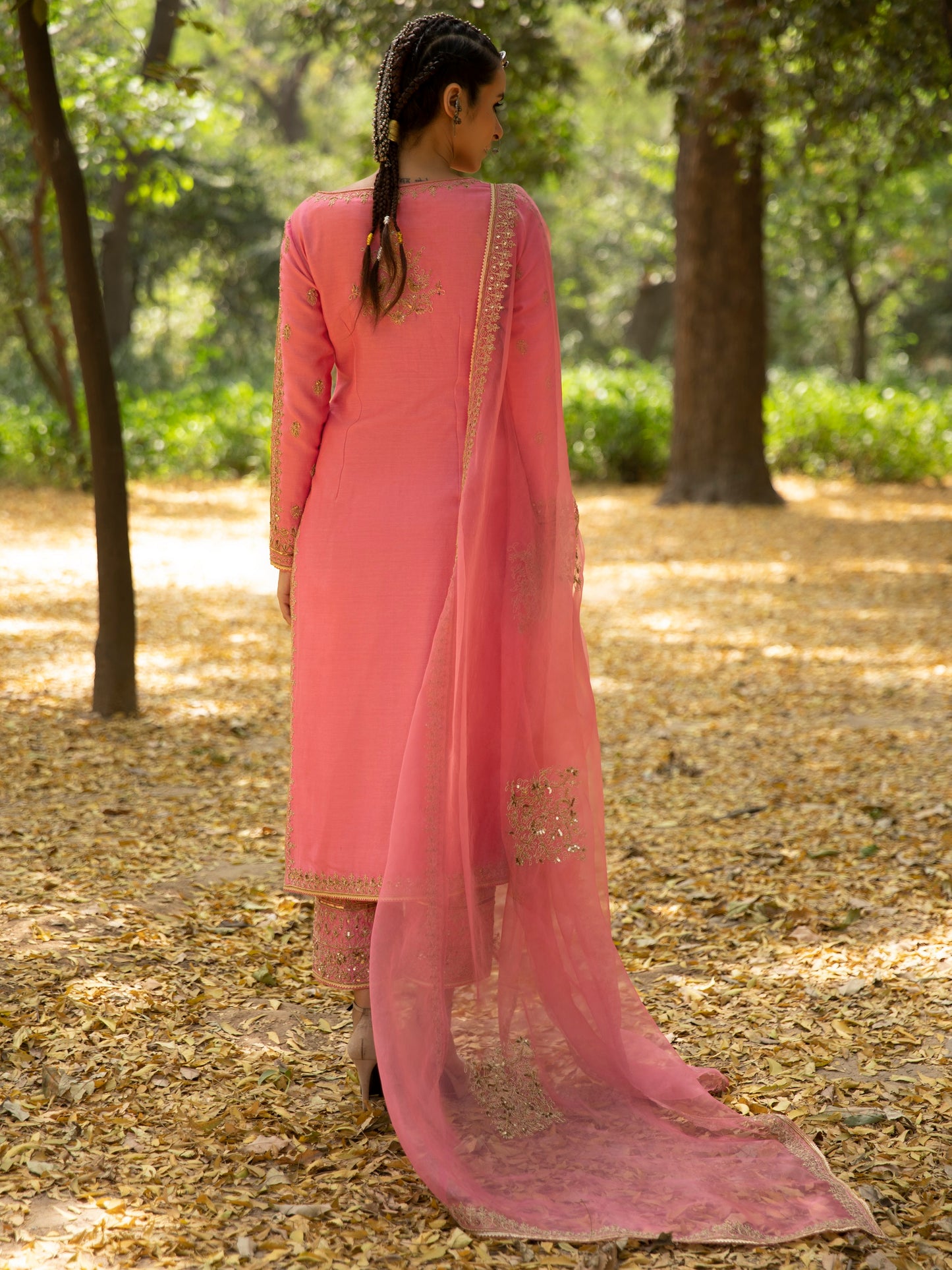 Pink Embroidered Kurta Set