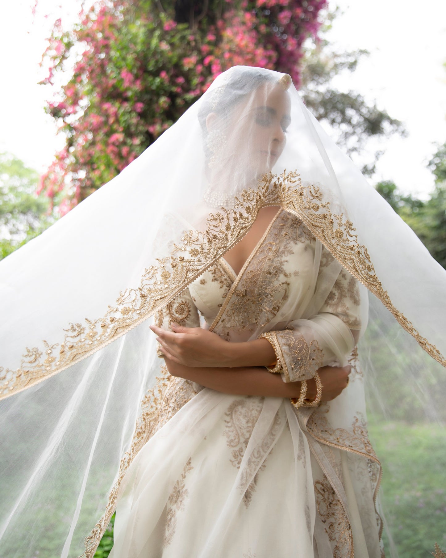 Off-white Chanderi Lehenga Set