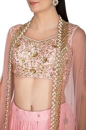 Baby Pink Emb. GGT Lehenga Cape Set