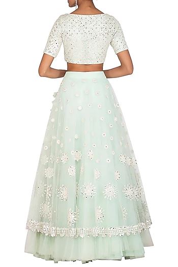 Mint Green Lehenga Comes With Blouse &amp; Dupatta