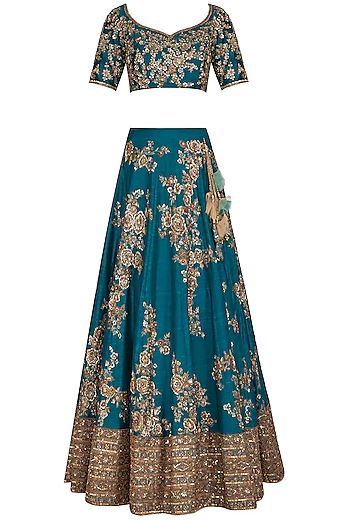 Peacock Blue Lehenga Set