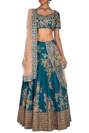 Peacock Blue Lehenga Set