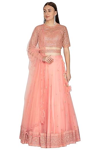 Candy Pink Embroidered Lehenga Set