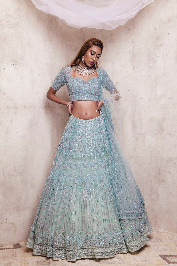 Sea Green Heavy Lehenga Set