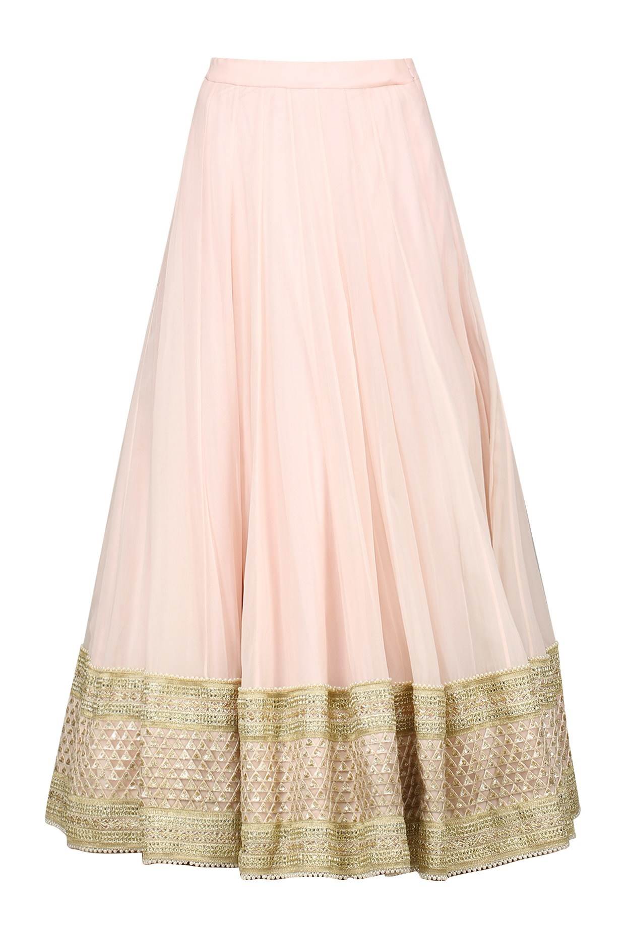 Baby Pink Embroidered Jacket With Skirt And Dupatta