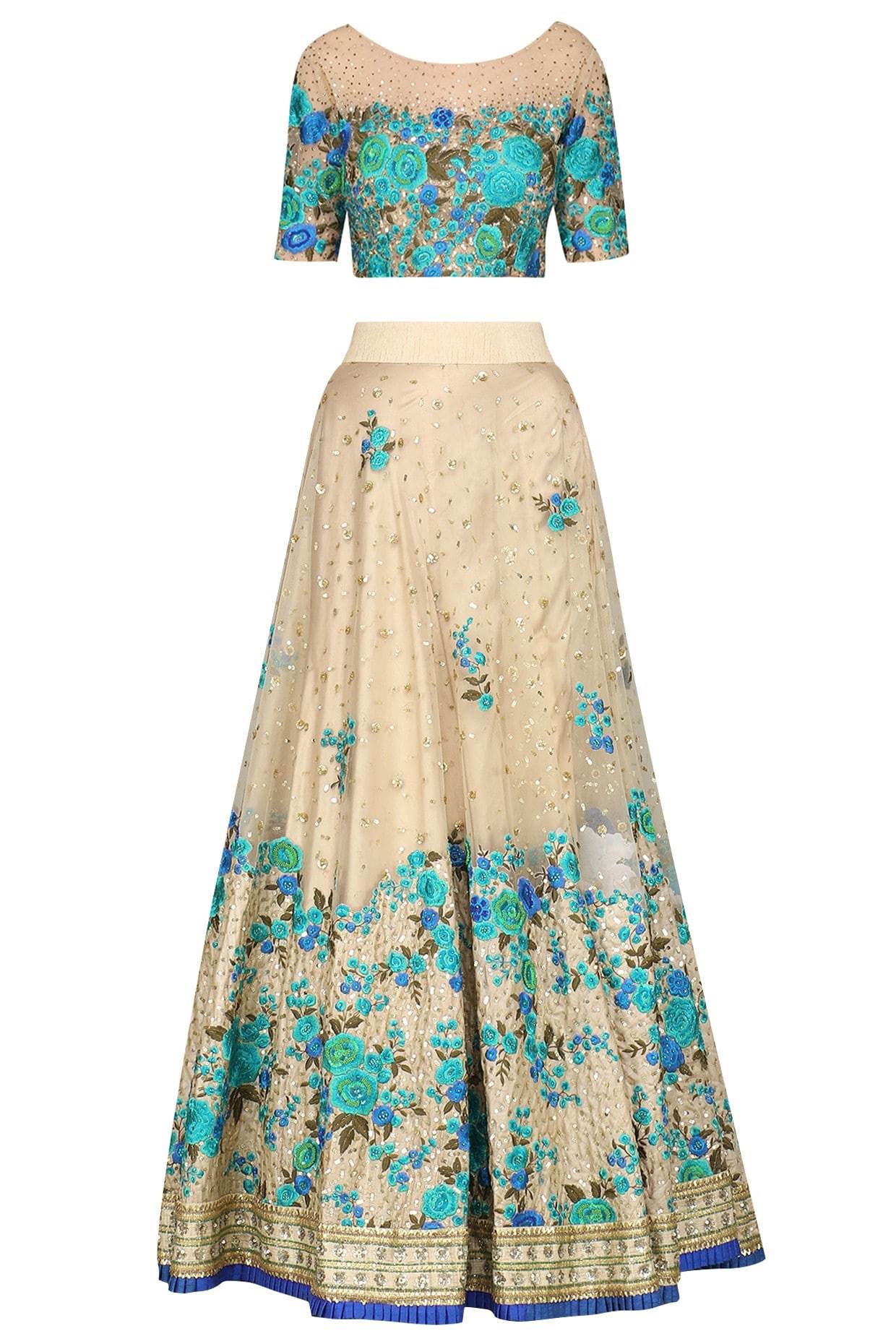 Blue Floral Lehenga