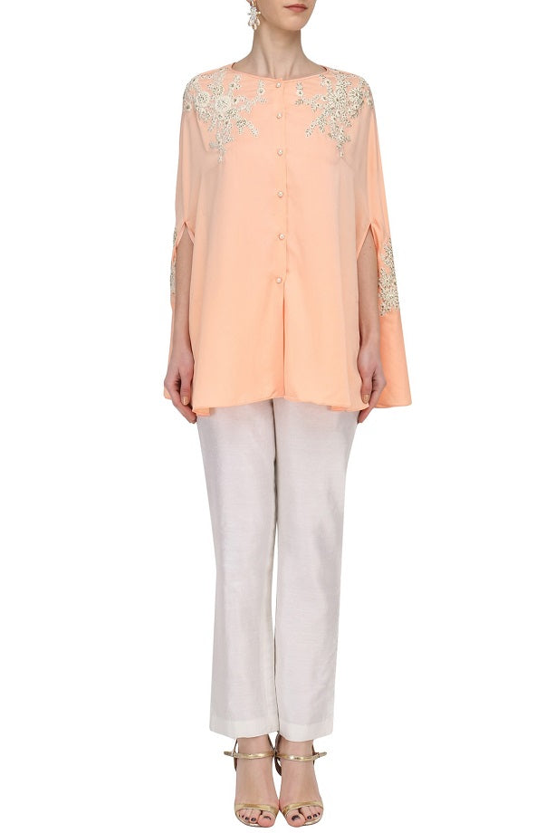 Peach drape shirt