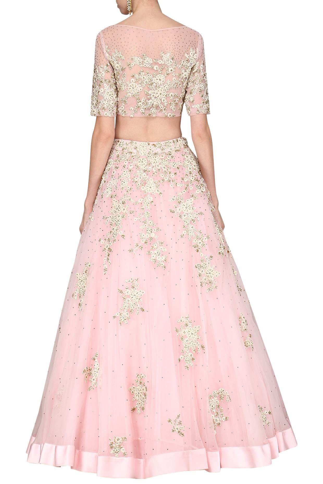 Baby Pink Organza Lehenga