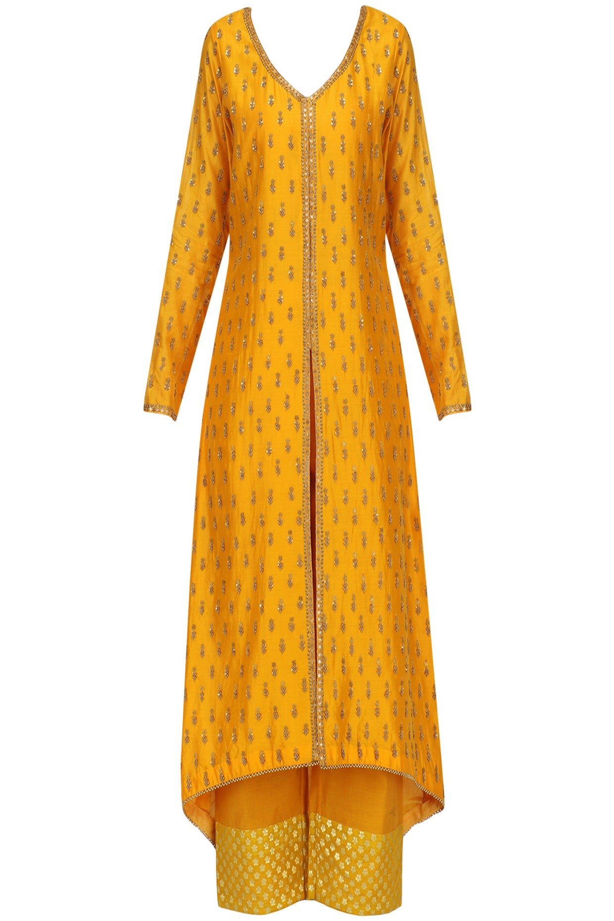 Mustard Chandari Kurta Set