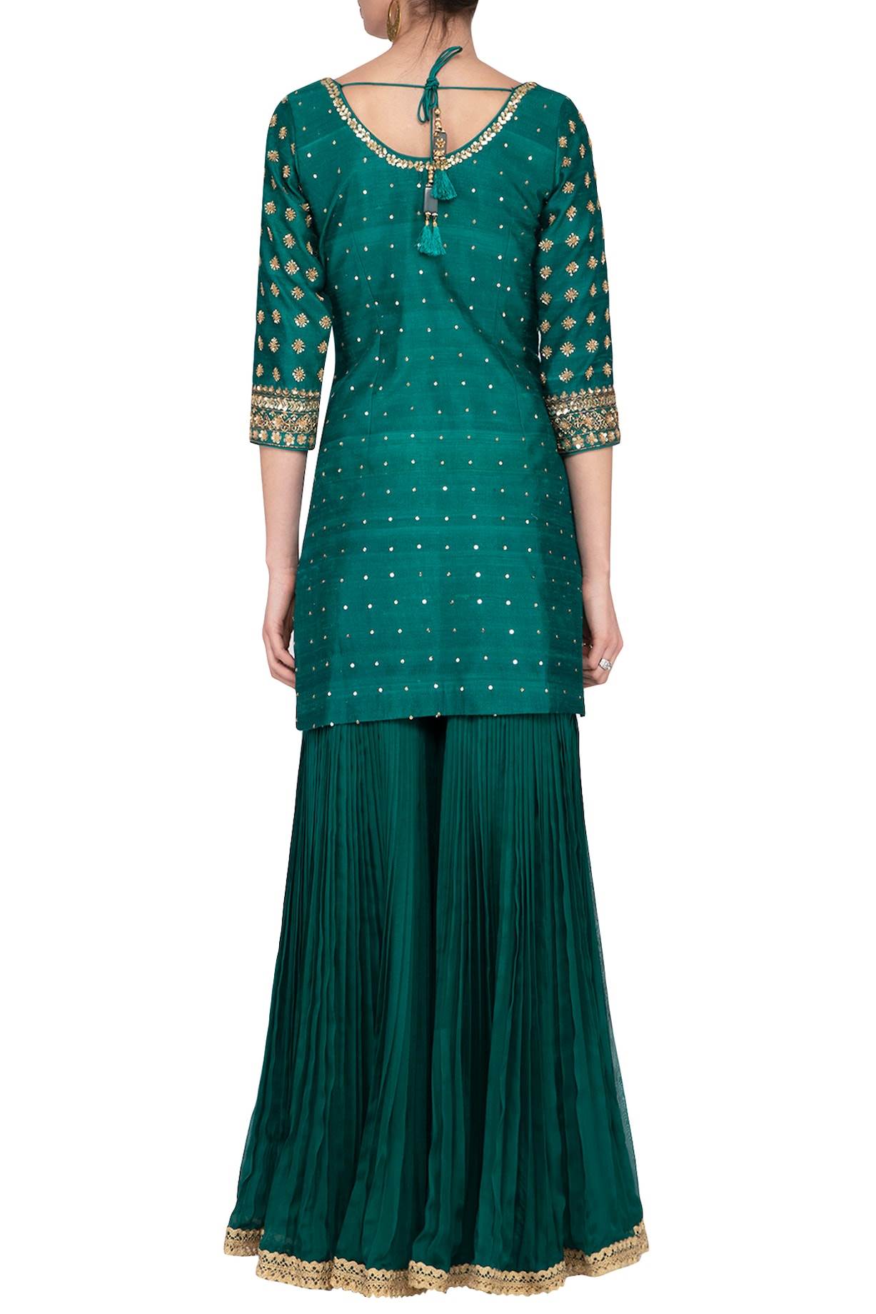 Peacock Green Gharara