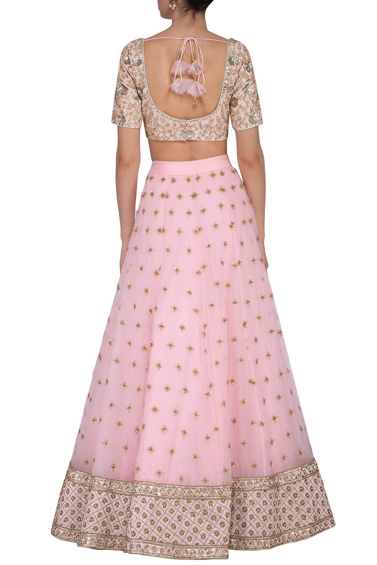 Baby Pink Embroidered Lehenga Set