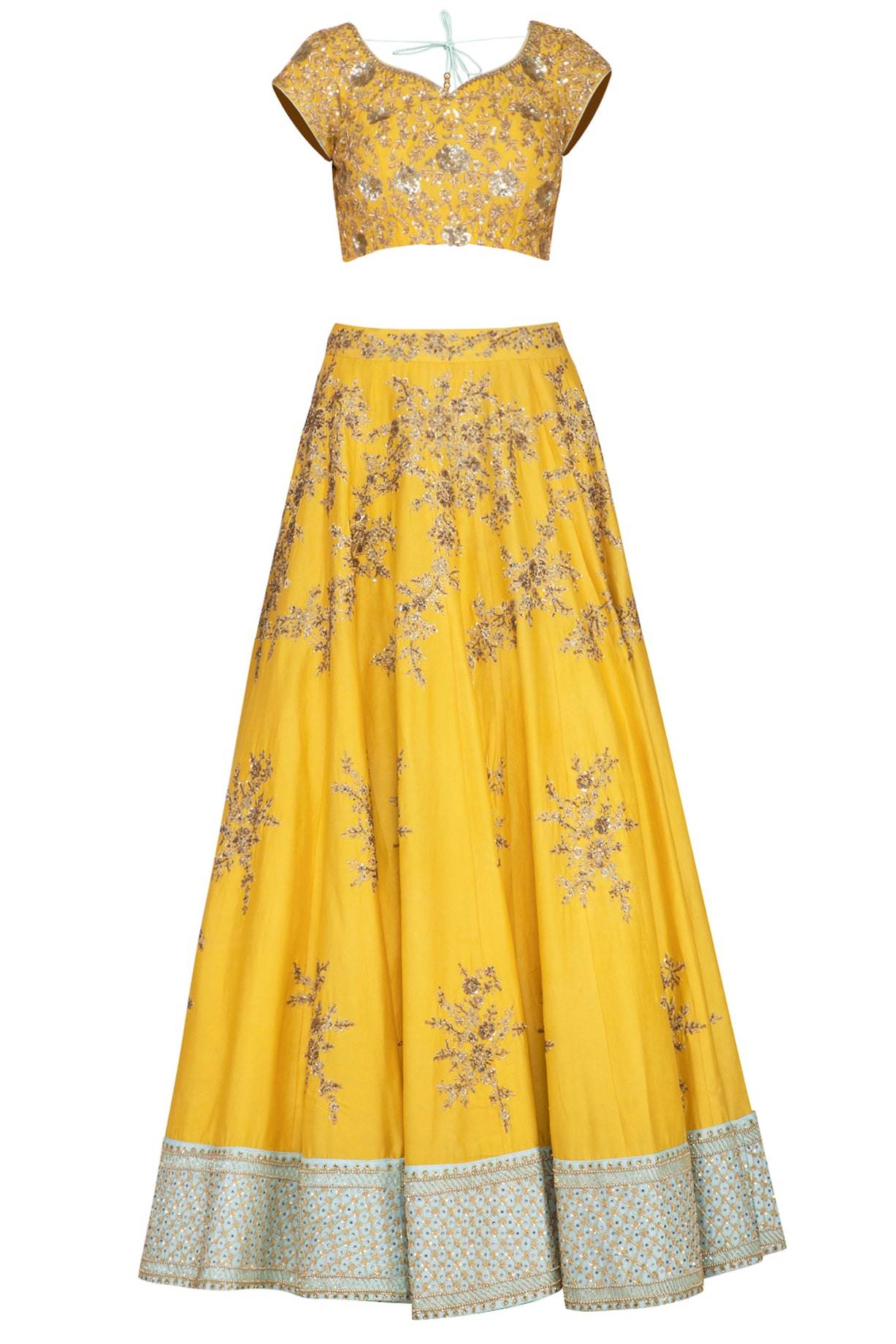 Yellow Chanderi Lehenga