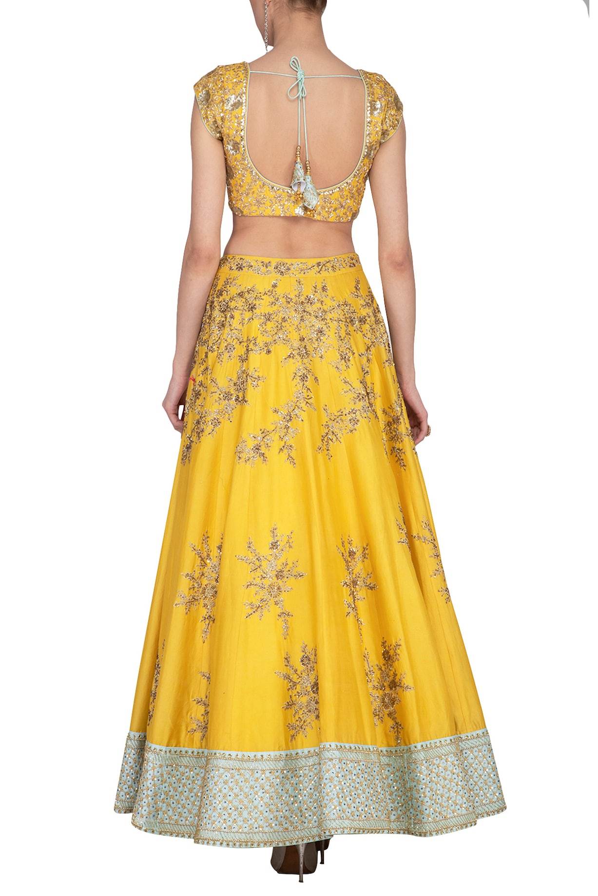 Yellow Chanderi Lehenga