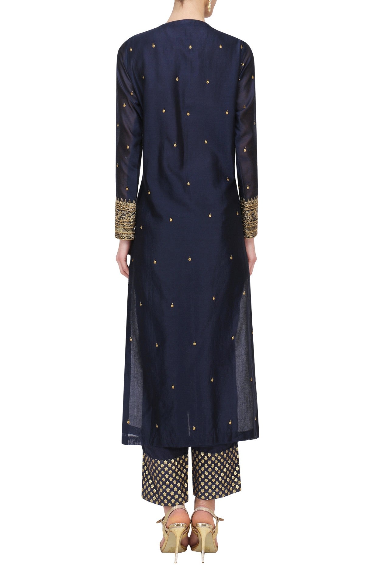 Navy blue chandari kurta set