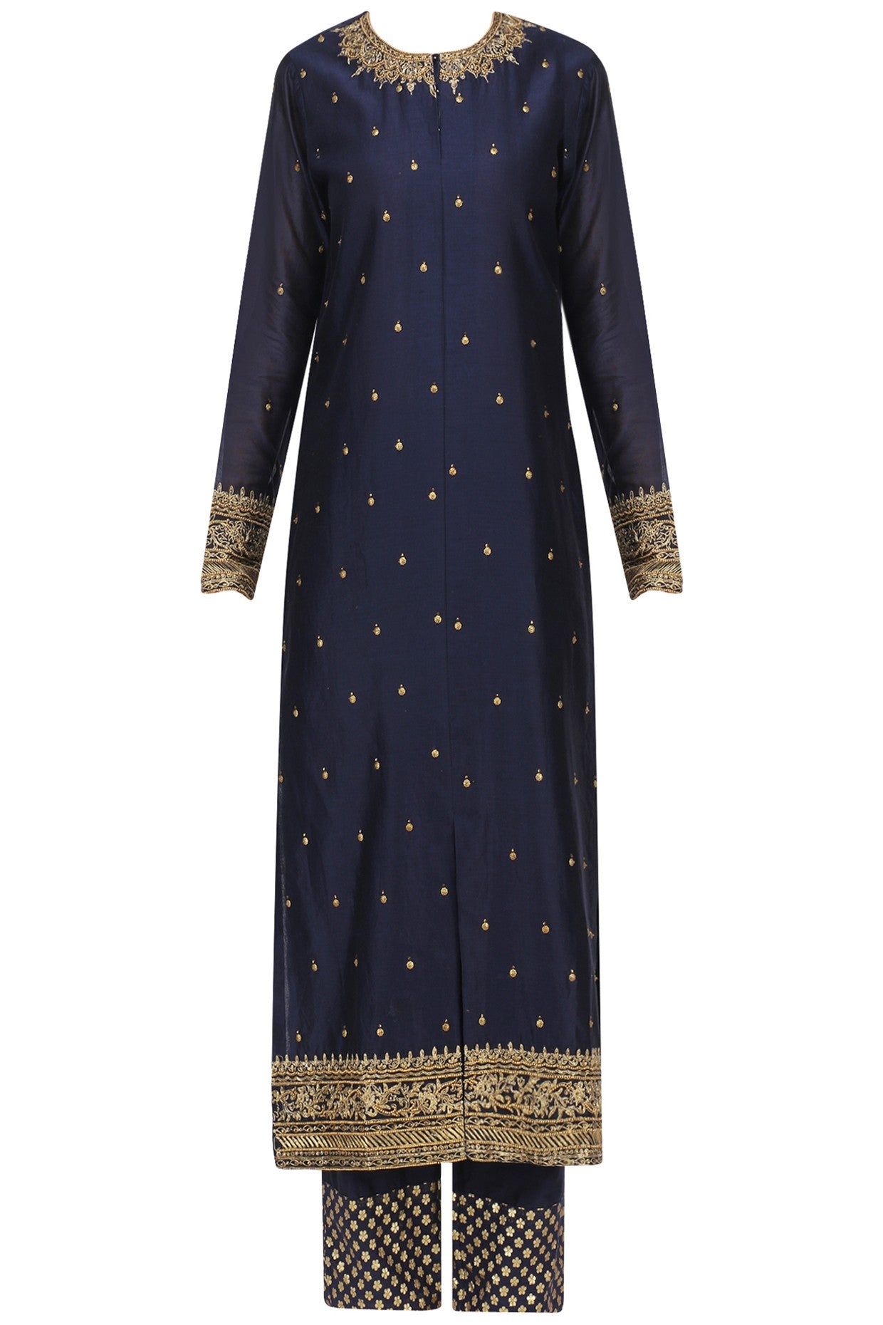 Navy blue chandari kurta set