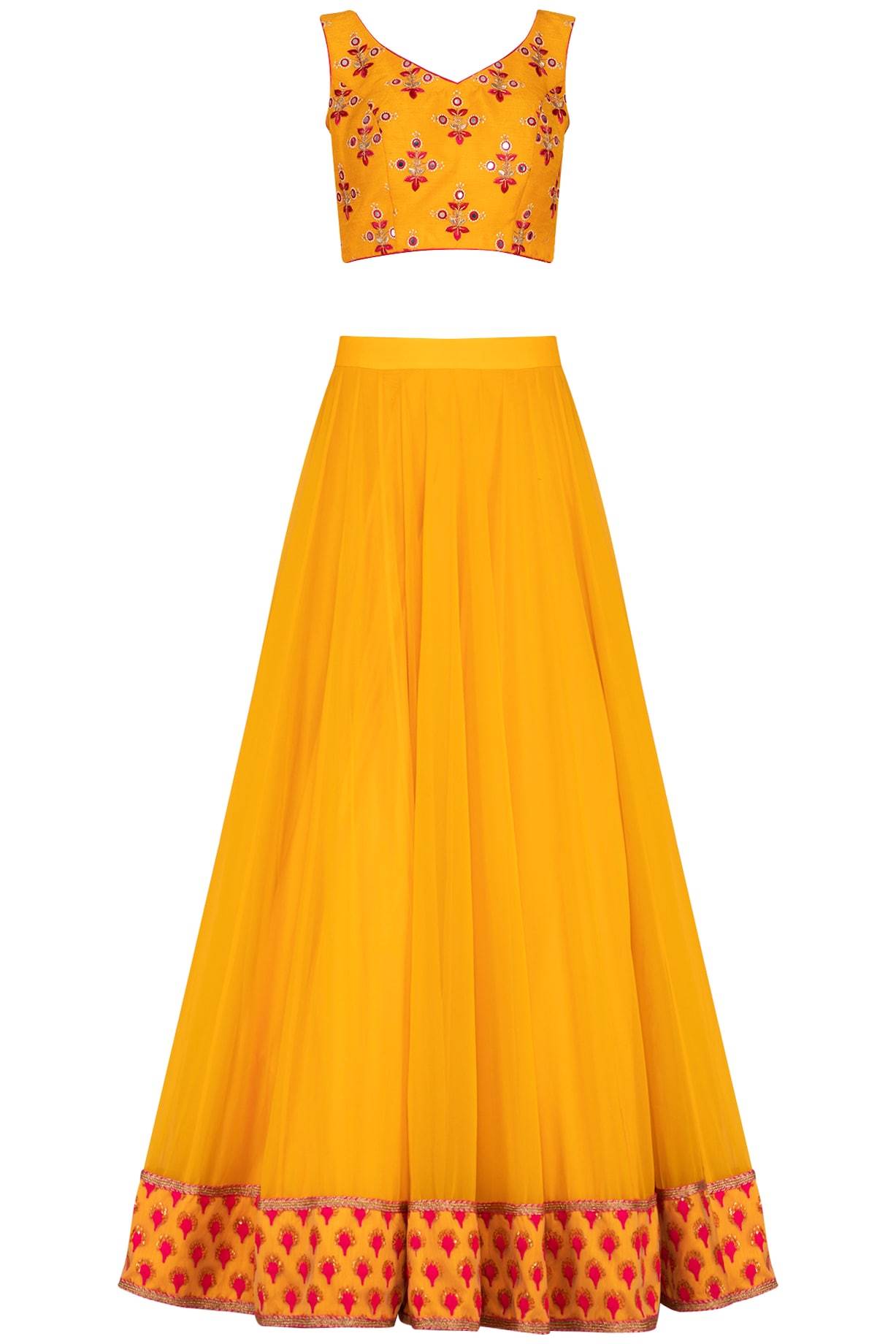 Yellow Georgette Lehenga