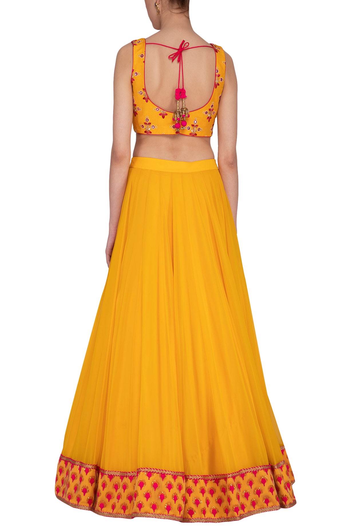 Yellow Georgette Lehenga