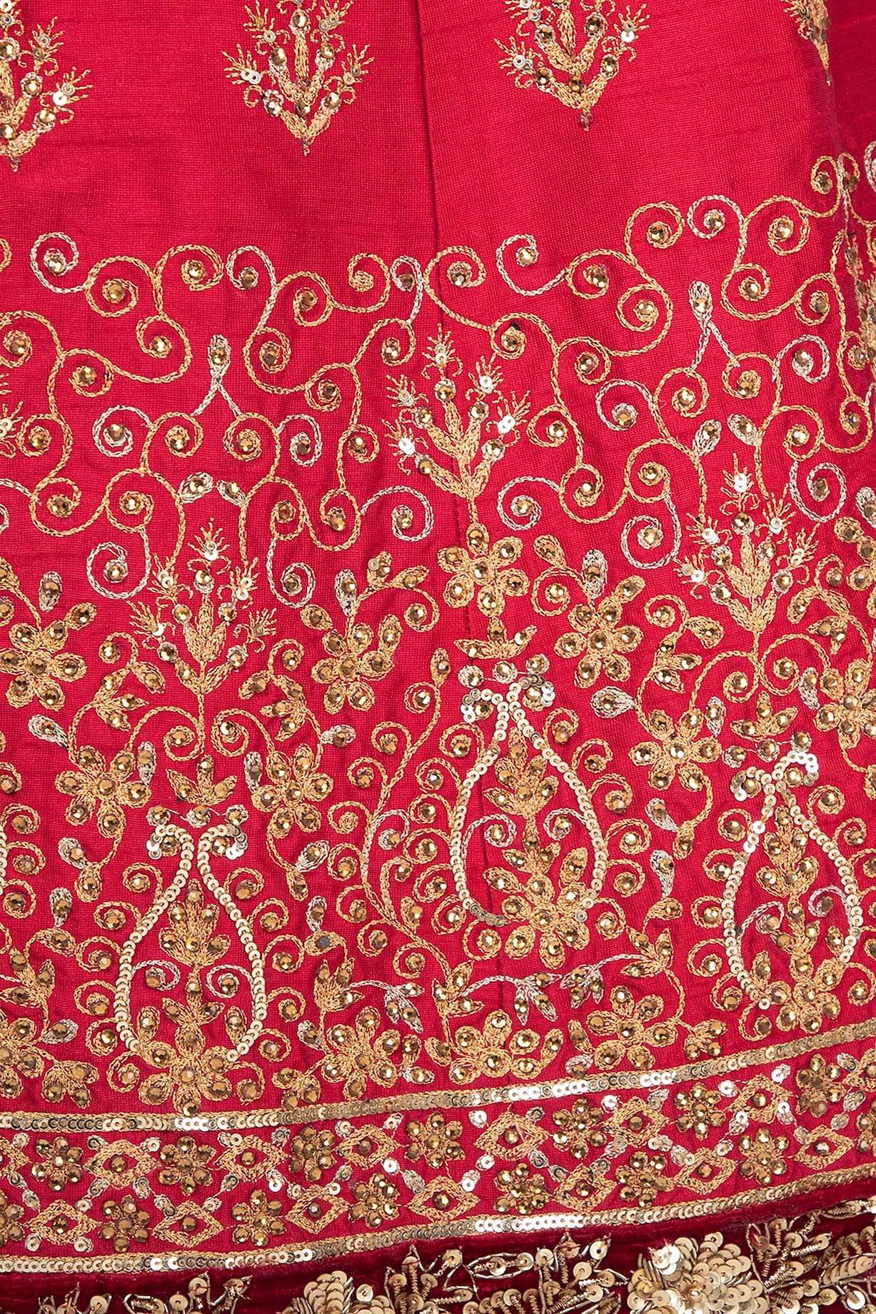 Maroon Embroidered Lehenga Set