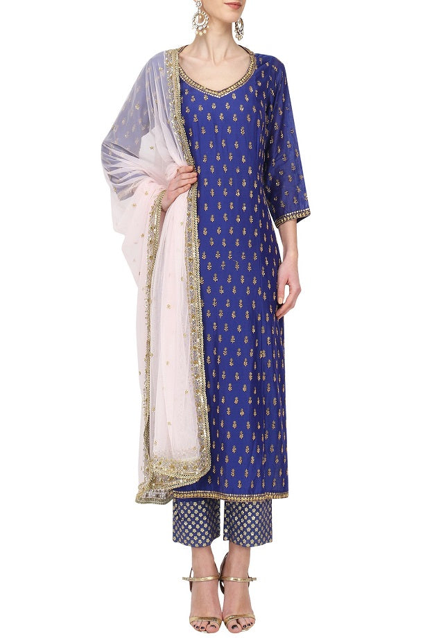 Royal Blue Chandari Set