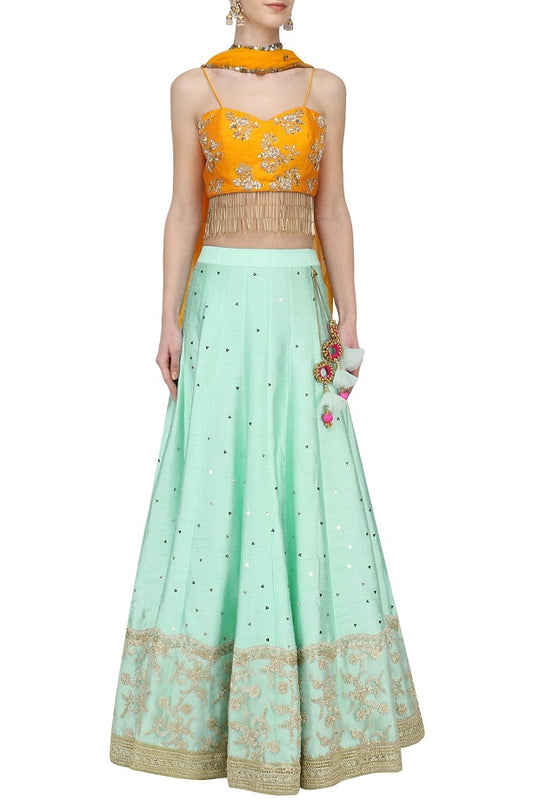 Mustard Lehenga Set