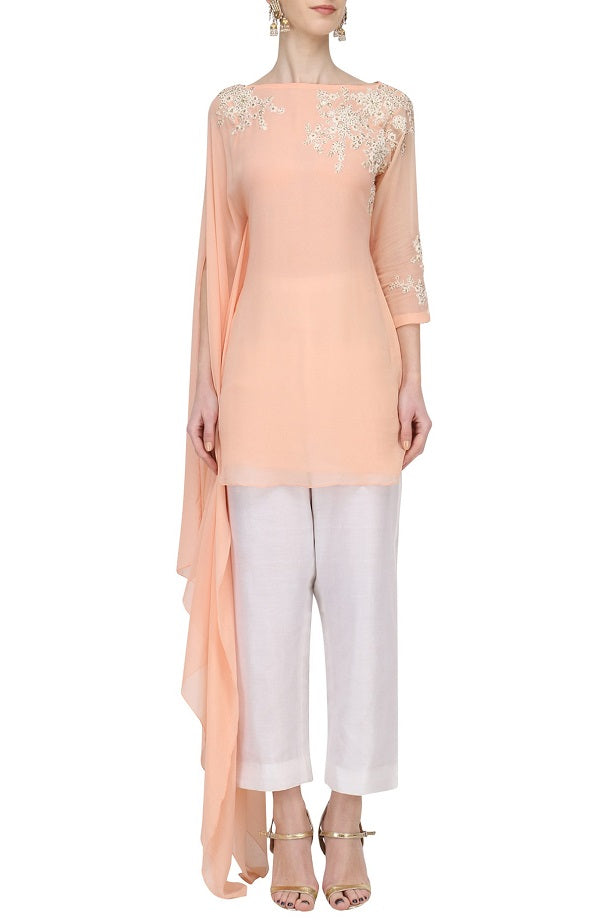 Peach Long Sleeves tunic