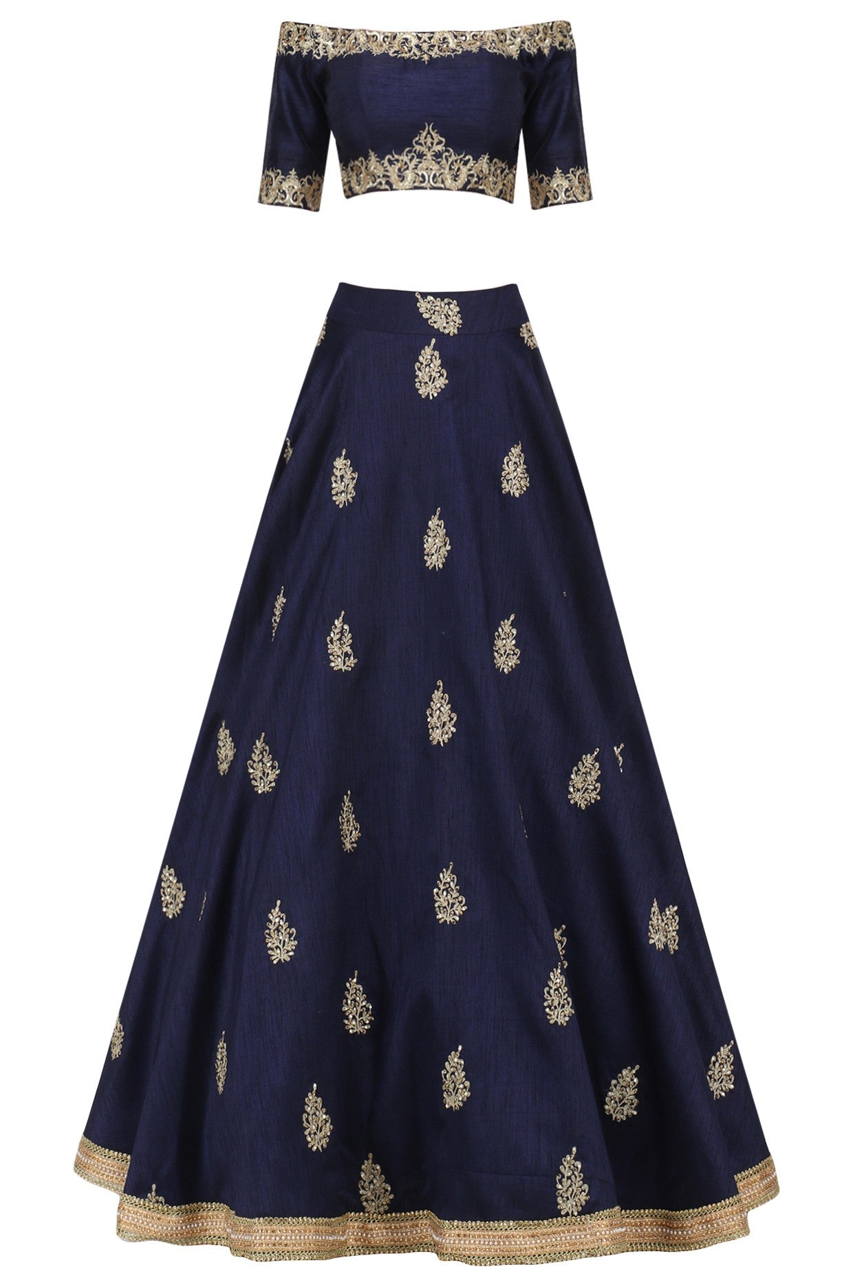 Navy Blue Lehenga Set