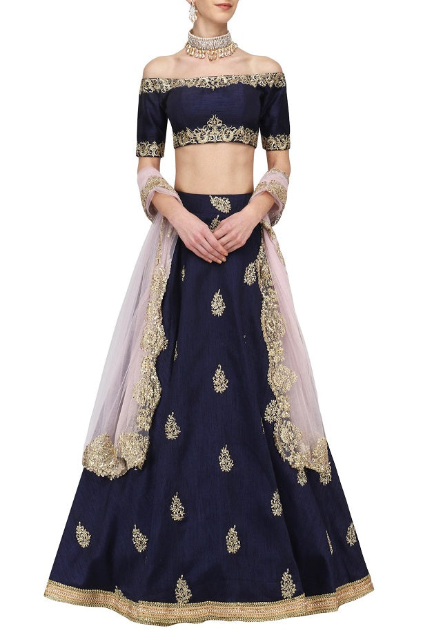 Navy Blue Lehenga Set