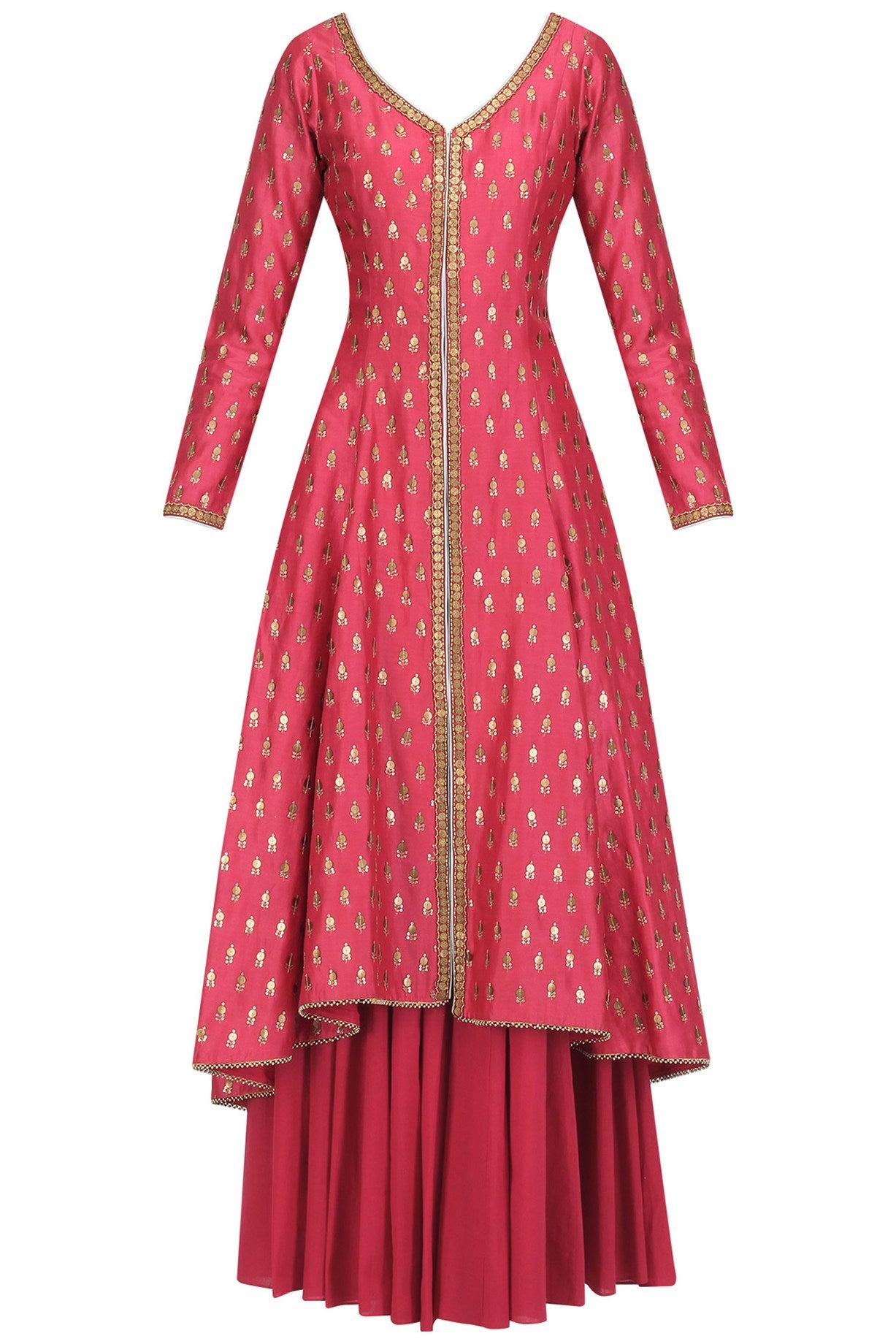 Pink Chanderi Kurta &amp; Sharara With Dupatta