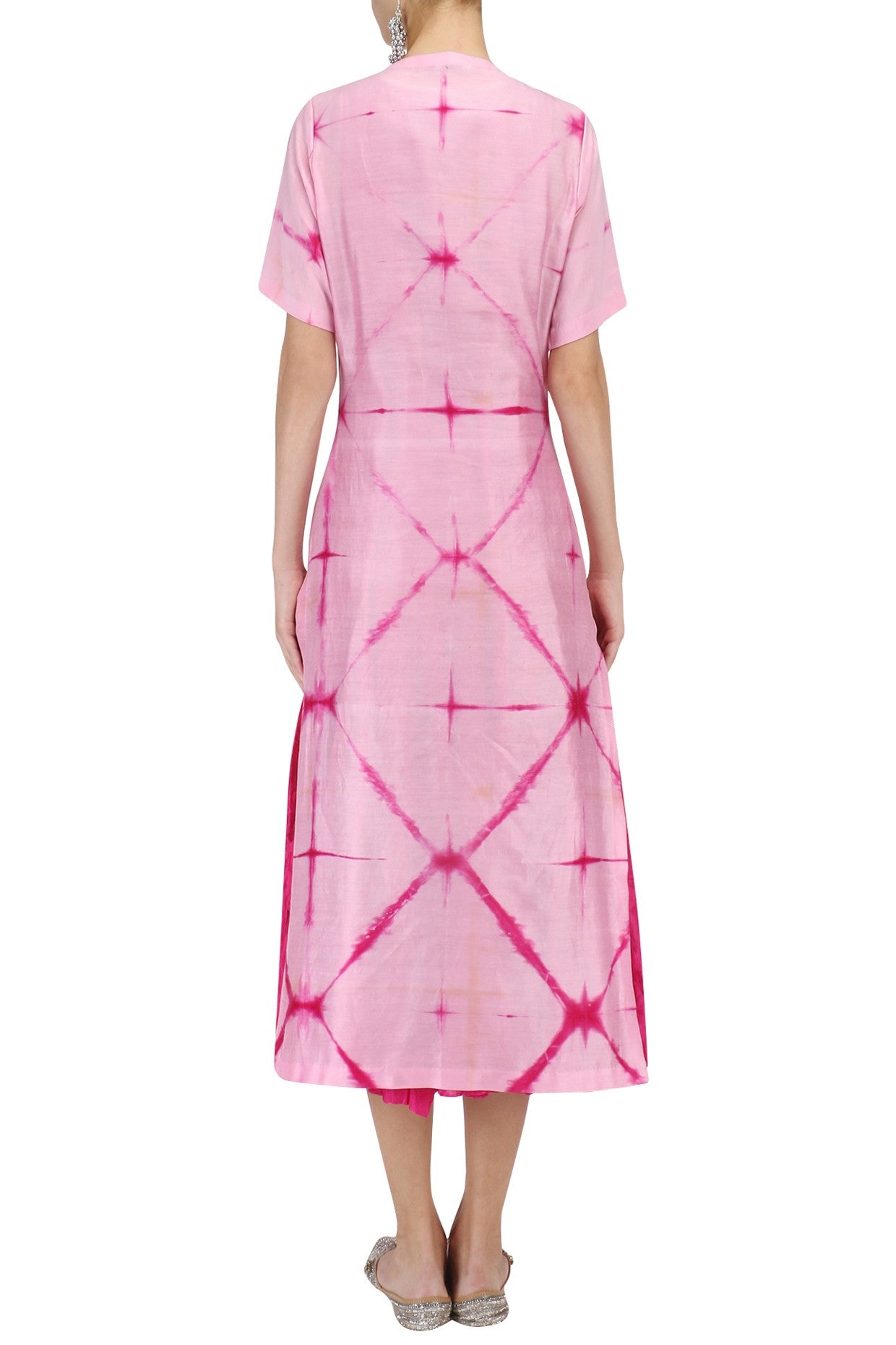 Pink &amp; White Shibori Dress