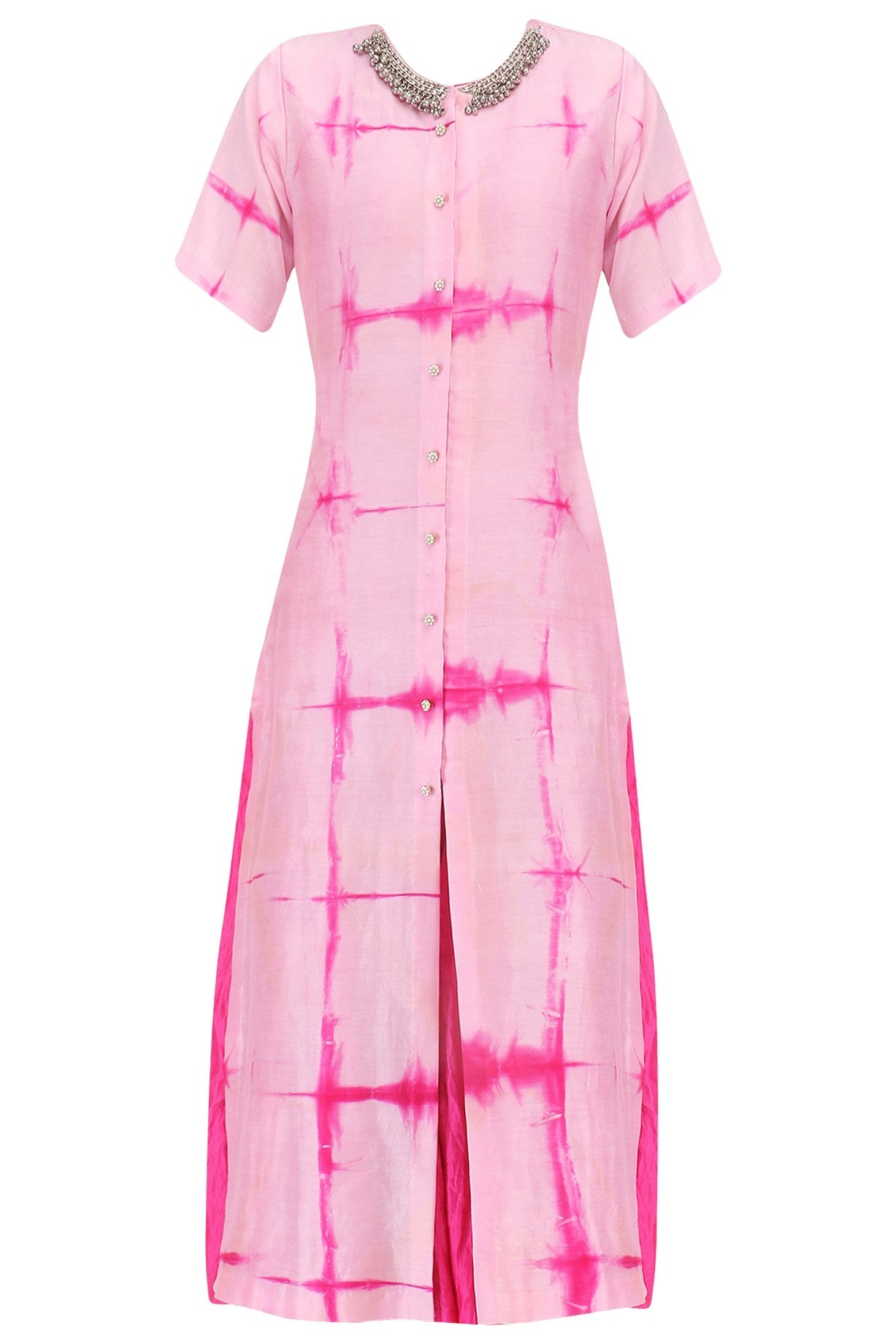 Pink &amp; White Shibori Dress