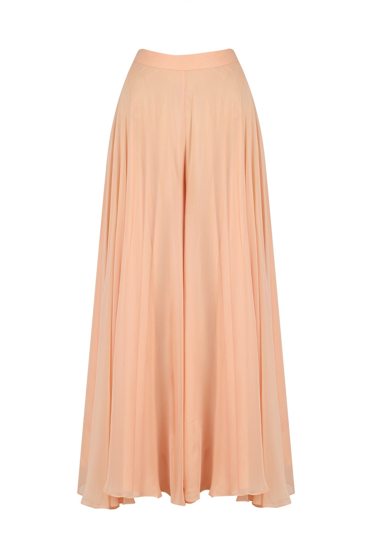 Peach Flat Chiffon Jacket with Peach Sharara