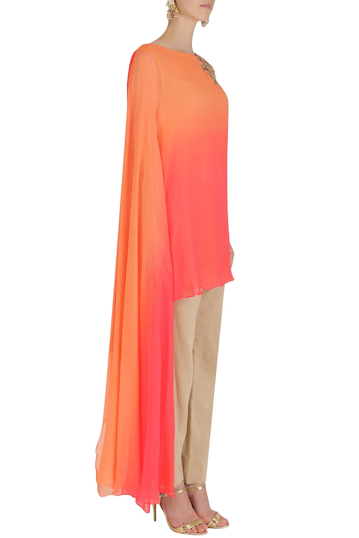 Peach and orange Drape Tunic