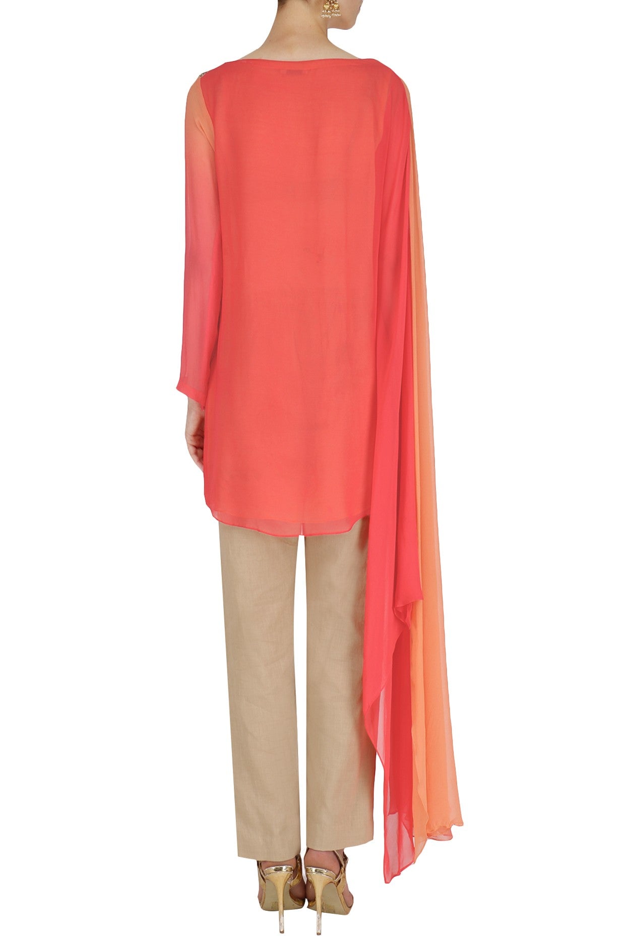 Peach and orange Drape Tunic