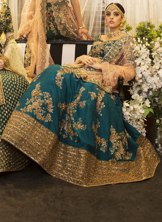 Peacock Blue Bridal Lehenga Set