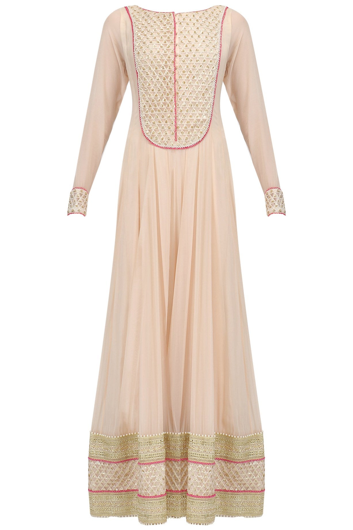 Peach Yoke Anarkali Set