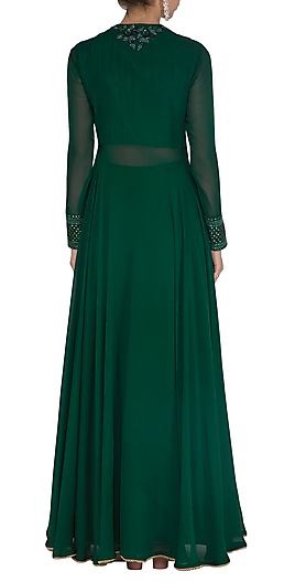 Green Embroidered Jacket With Sharara Pants