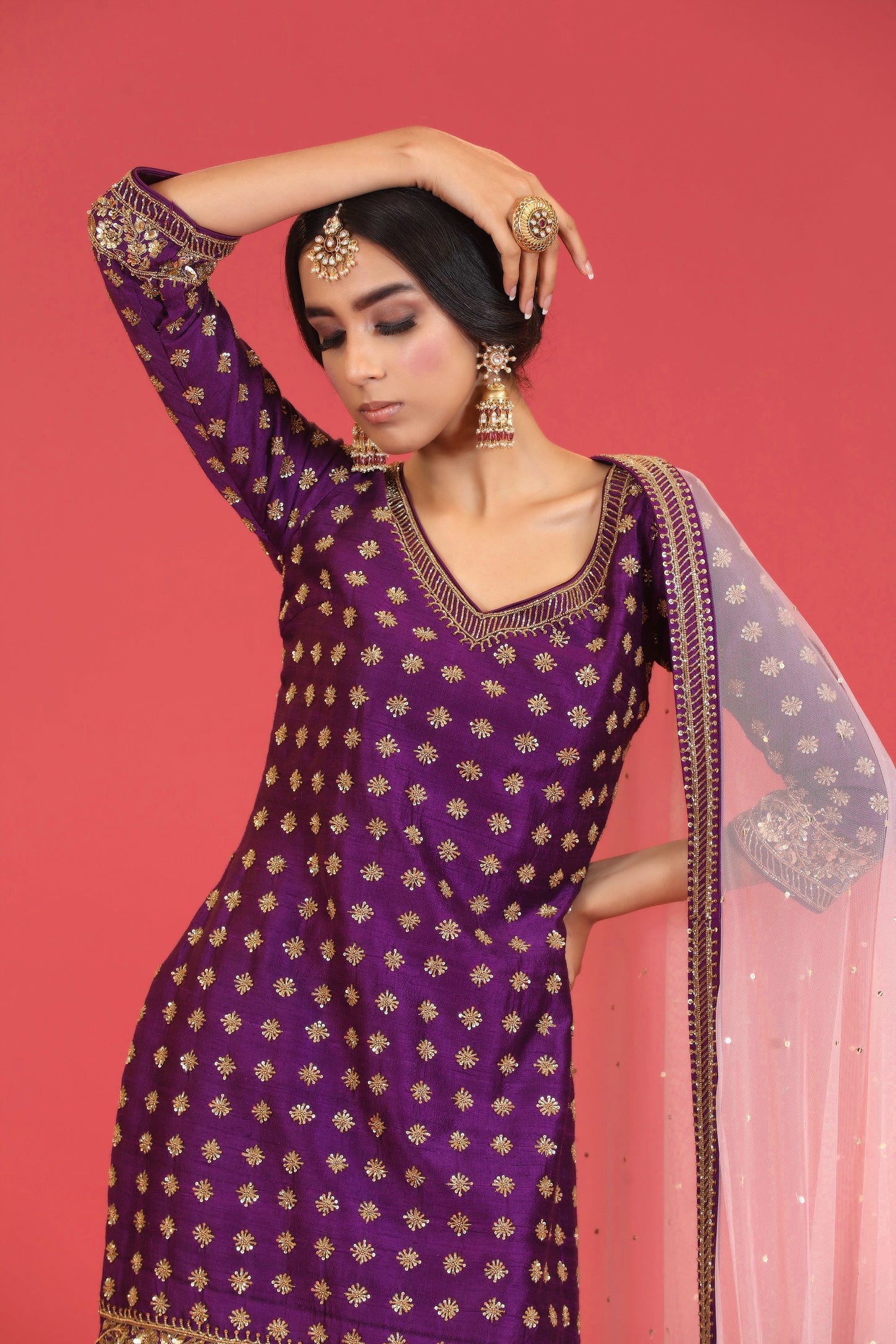 Purple Gharara Set