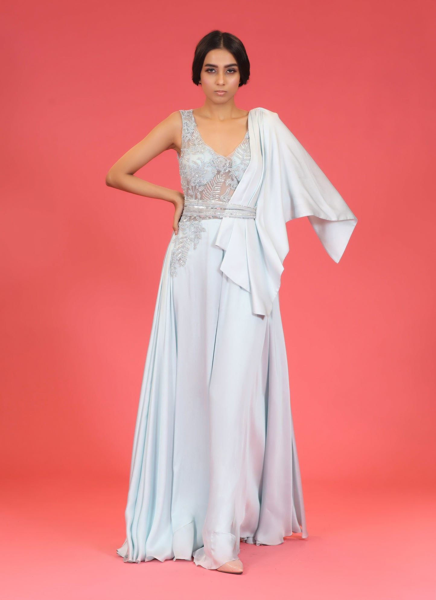 Sky Blue Drape Jumpsuit